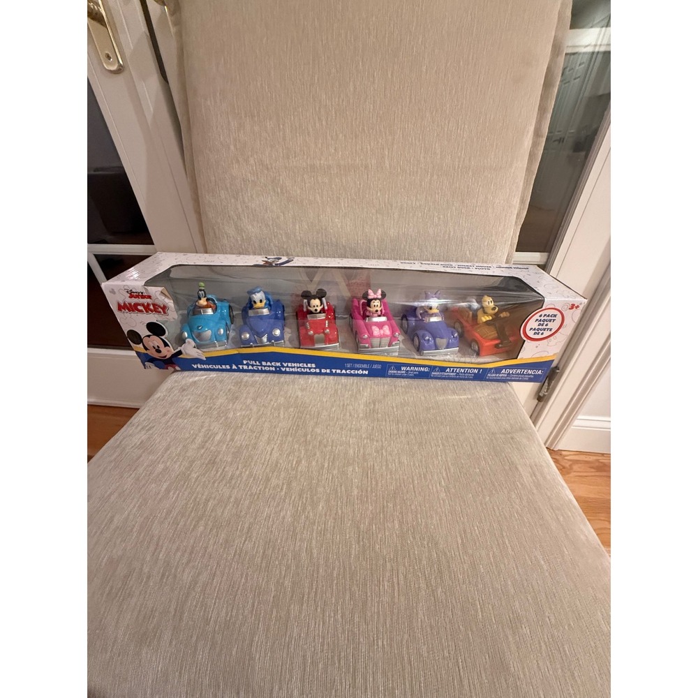 Disney Junior Mickey Mouse Funhouse Pull Back Vehicles 6-Pack Set NIB